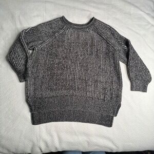 Ellen Tracy Womens Size‎ Large Black Marl Ribbed Knit Crew Neck Pullover Sweater